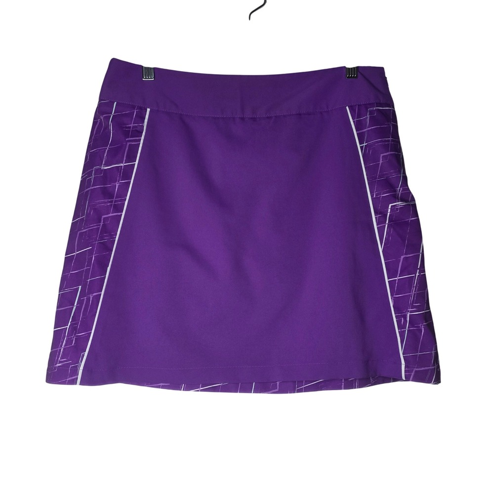 Adidas ClimaCool Golf Skort Purple Geometric Print Athletic Tennis Skirt Size 8